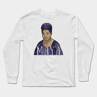 Maya Angelou Portrait Long Sleeve T-Shirt